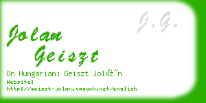 jolan geiszt business card